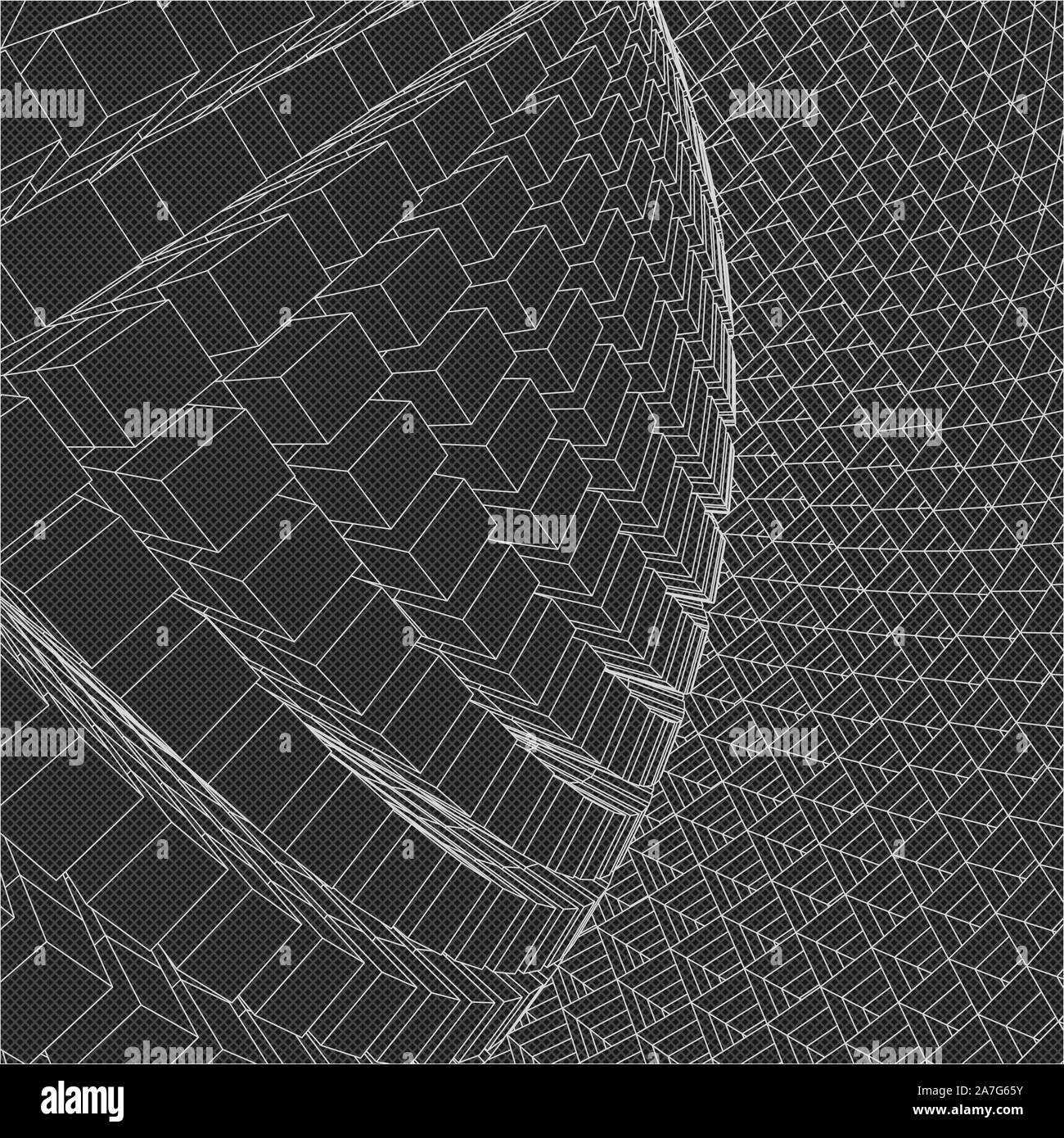 Abstract vector landscape background. Cyberspace grid. 3d technology ...