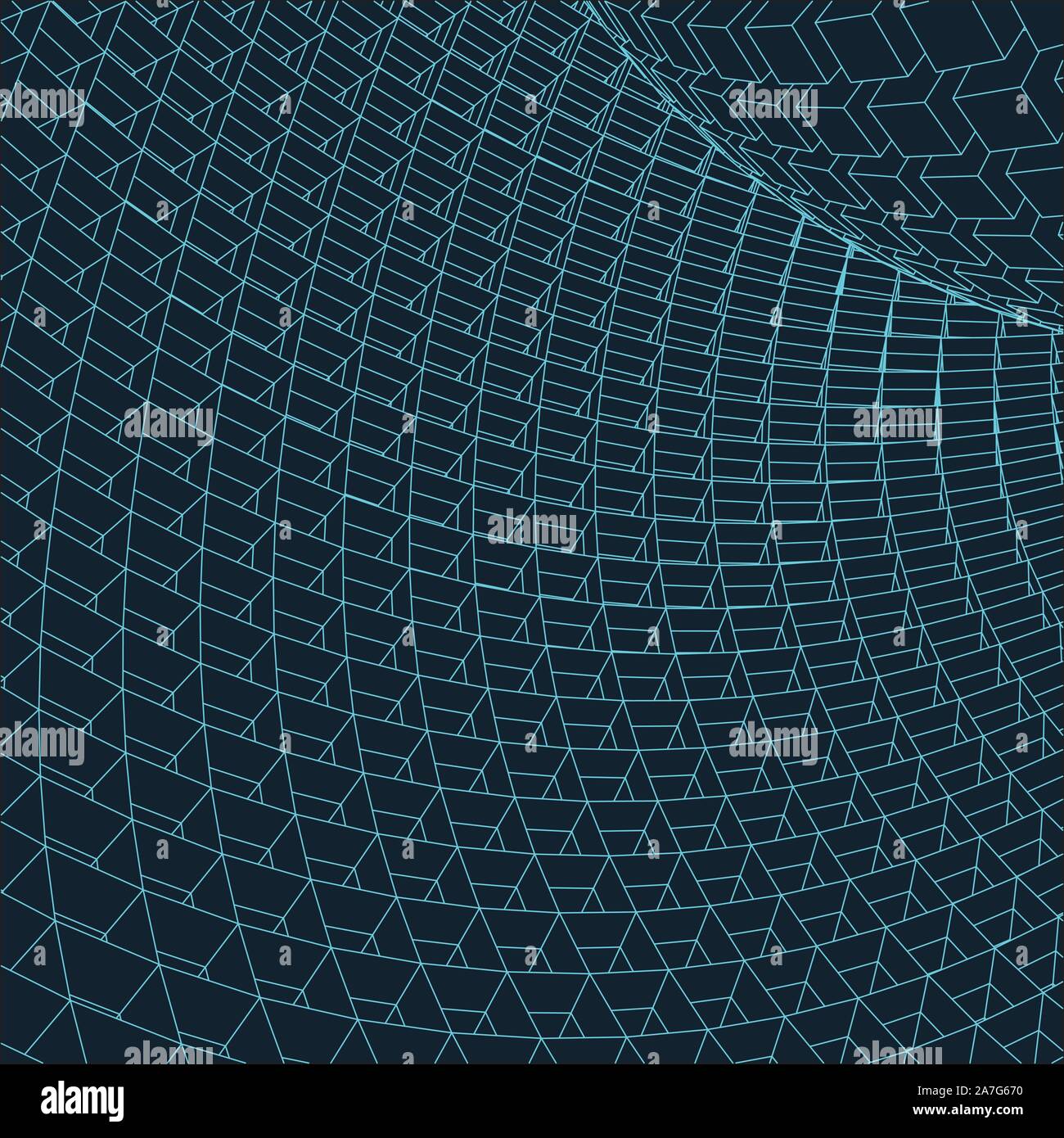 Abstract vector landscape background. Cyberspace grid. 3d technology ...