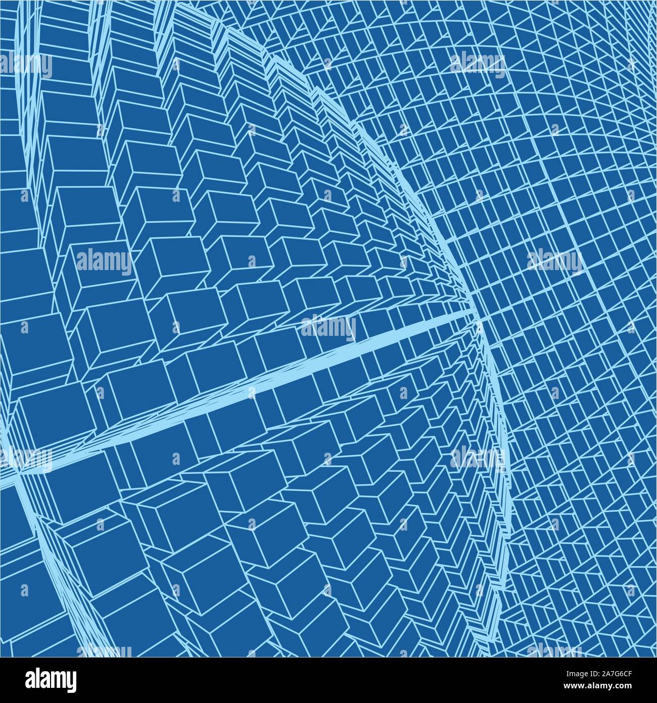 Abstract vector landscape background. Cyberspace grid. 3d technology ...
