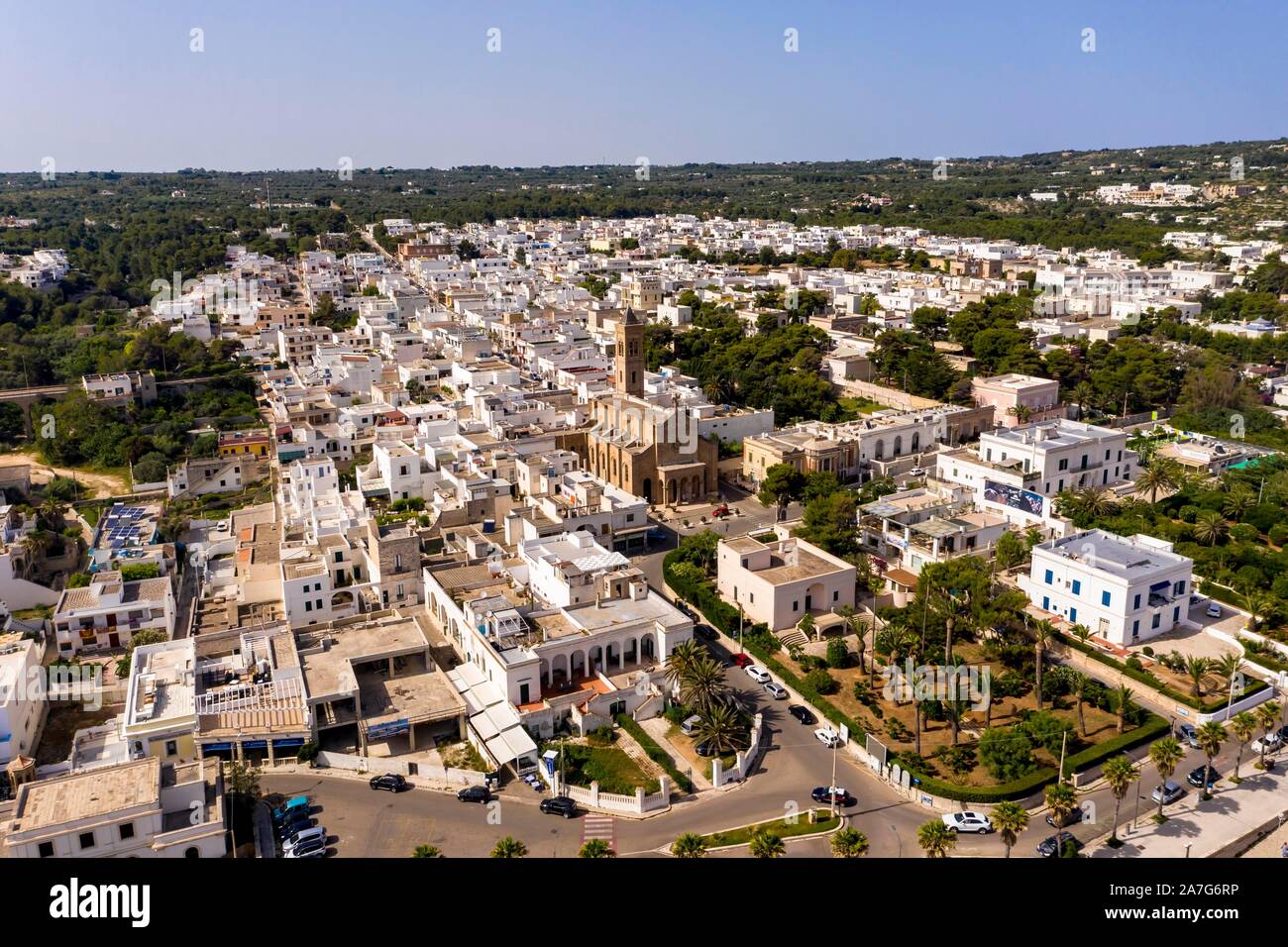 Aerial view, city view, Santa Maria di Leuca, province of Lecce, Salentische Peninsel, Apulia, Italy Stock Photo