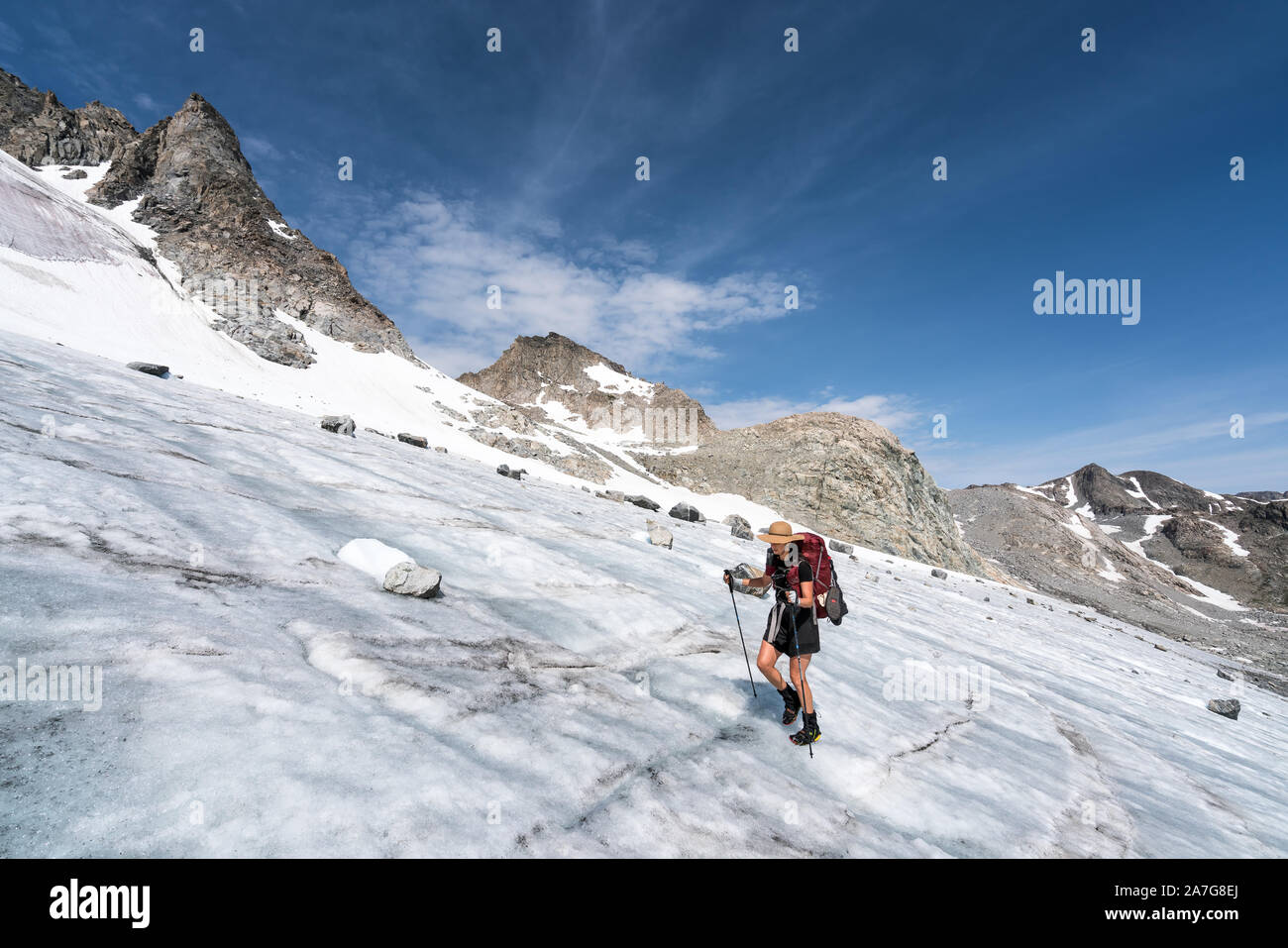 Hiking on the Wind River High Route, Wyoming, USA Stock Photo
