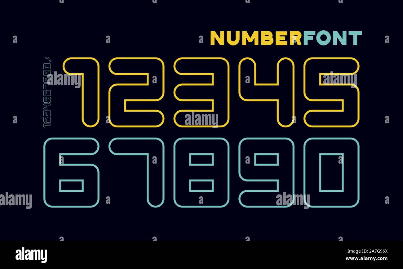 Numbers font. Sport font with numbers and numeric Stock Vector Image ...