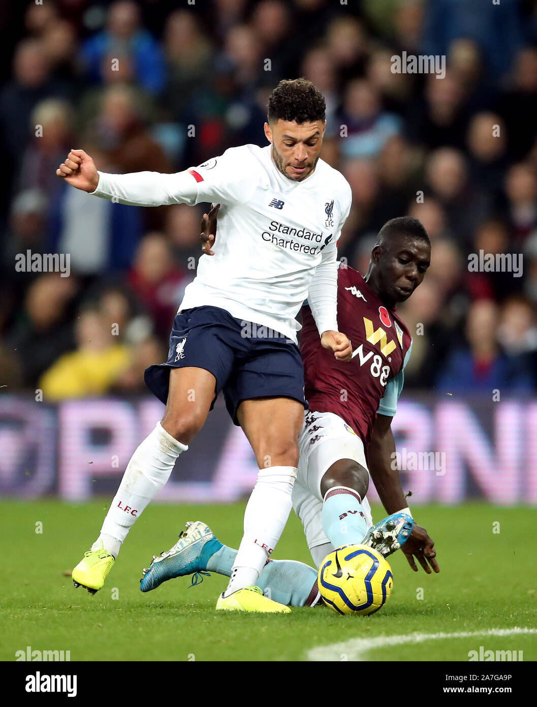 Liverpool's Alex Oxlade-Chamberlain (left) and Aston Villa's Marvelous