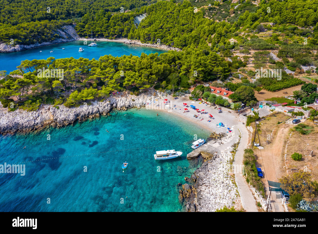 Milna, island Hvar, Croatia Stock Photo