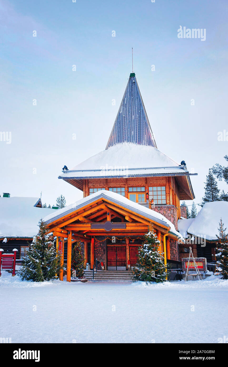 Christmas trees at Santa Office in Santa Village Rovaniemi Lapland
