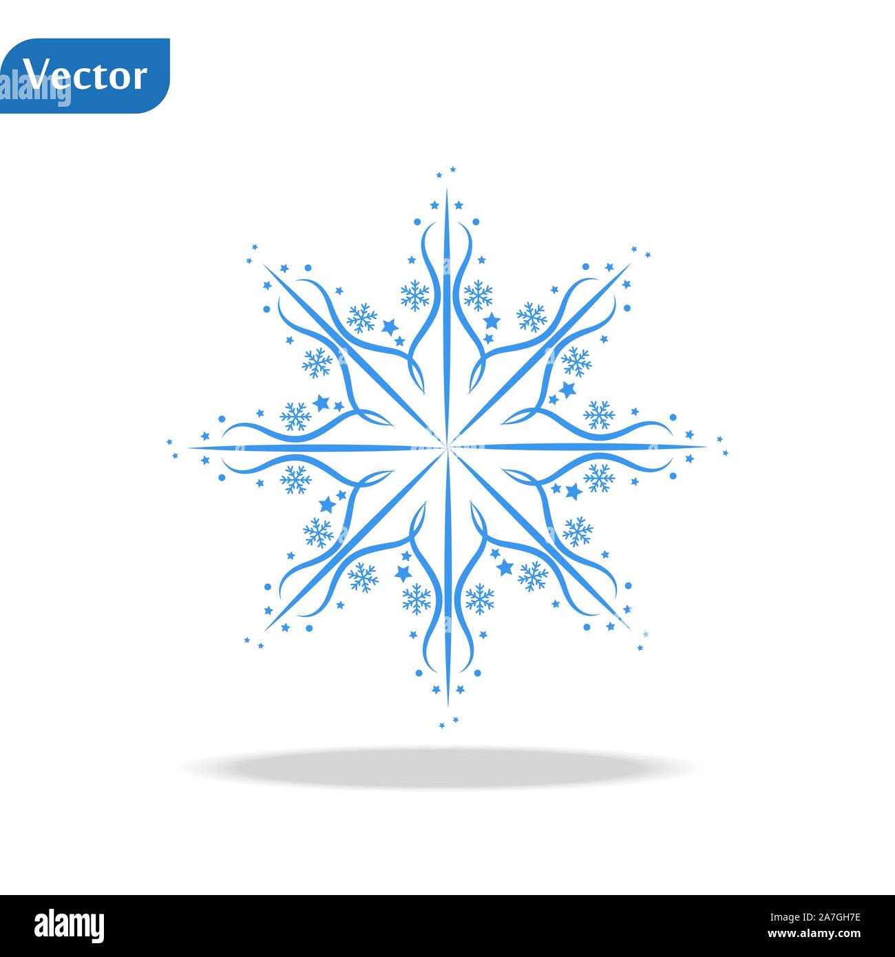 winter Snowflake isolated on white background. Vector illustration ...