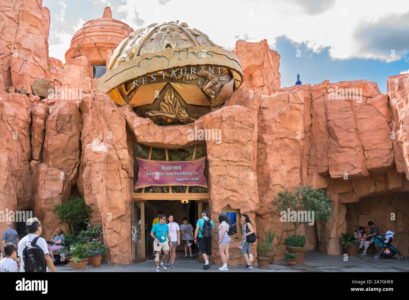 Mythos Restaurant, World's Best Theme Park Restaurant at Universal Orlando Resort, Islands of Adventure, Universal Studios, Florida, USA Stock Photo