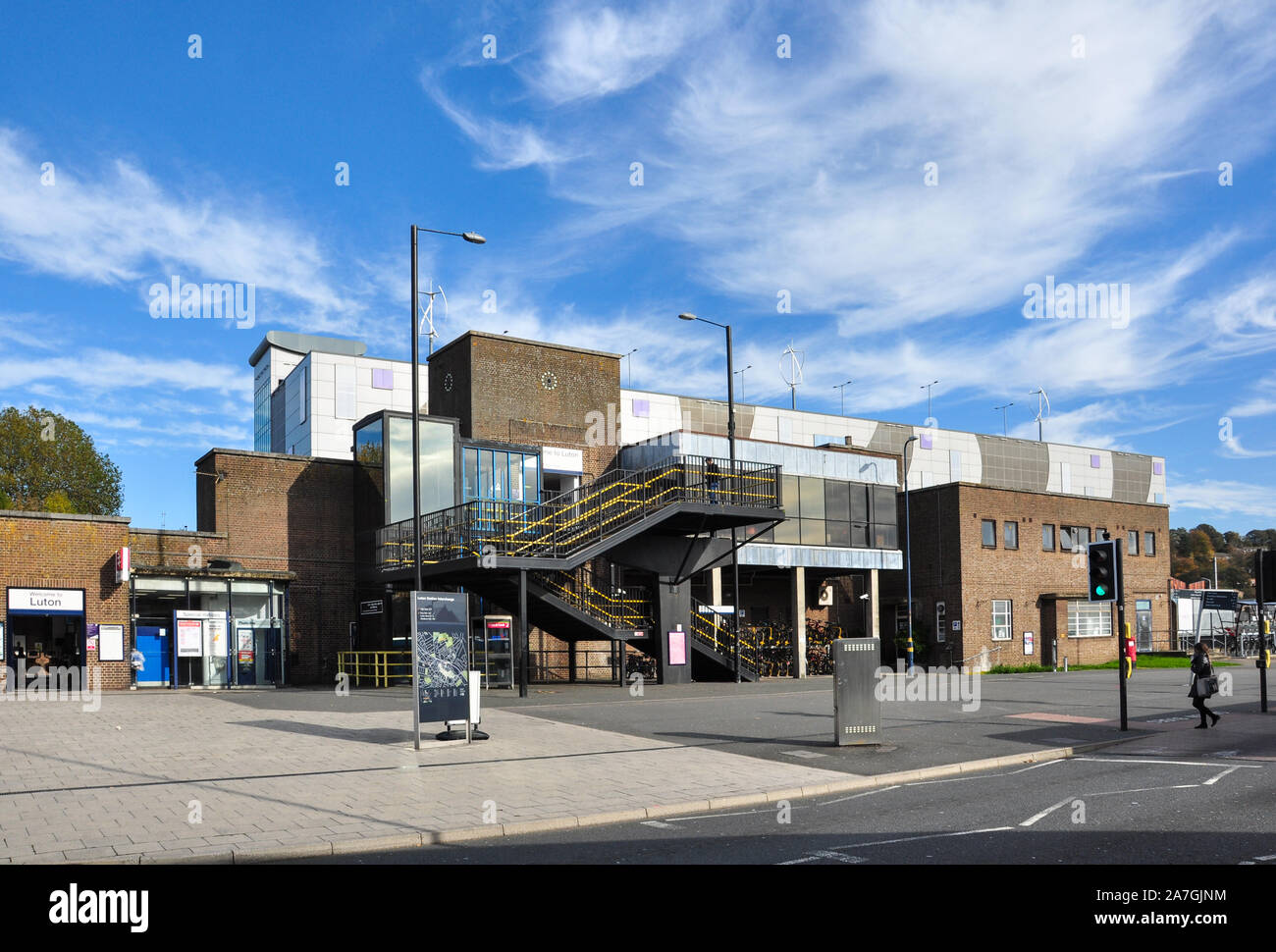 Railway station building, Luton, Bedfordshire, England, UK Stock Photo