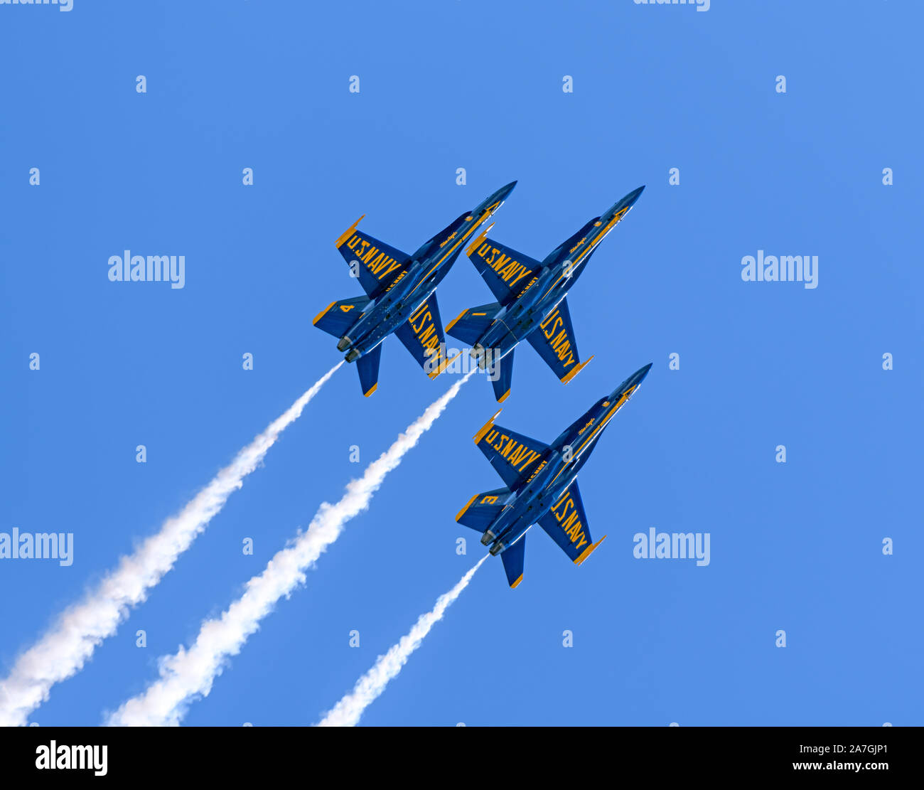 Blue Angels F-18 Hornets in formation Stock Photo