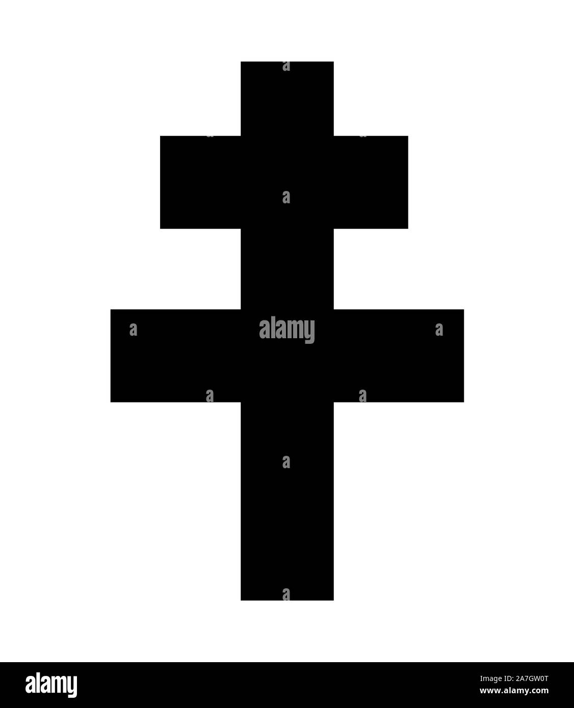 Cross of Lorraine symbol Stock Photo