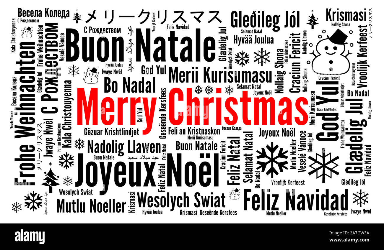 Merry Christmas in different languages - Merry Christmas In Different Languages Word Cloud 2A7GW3A 