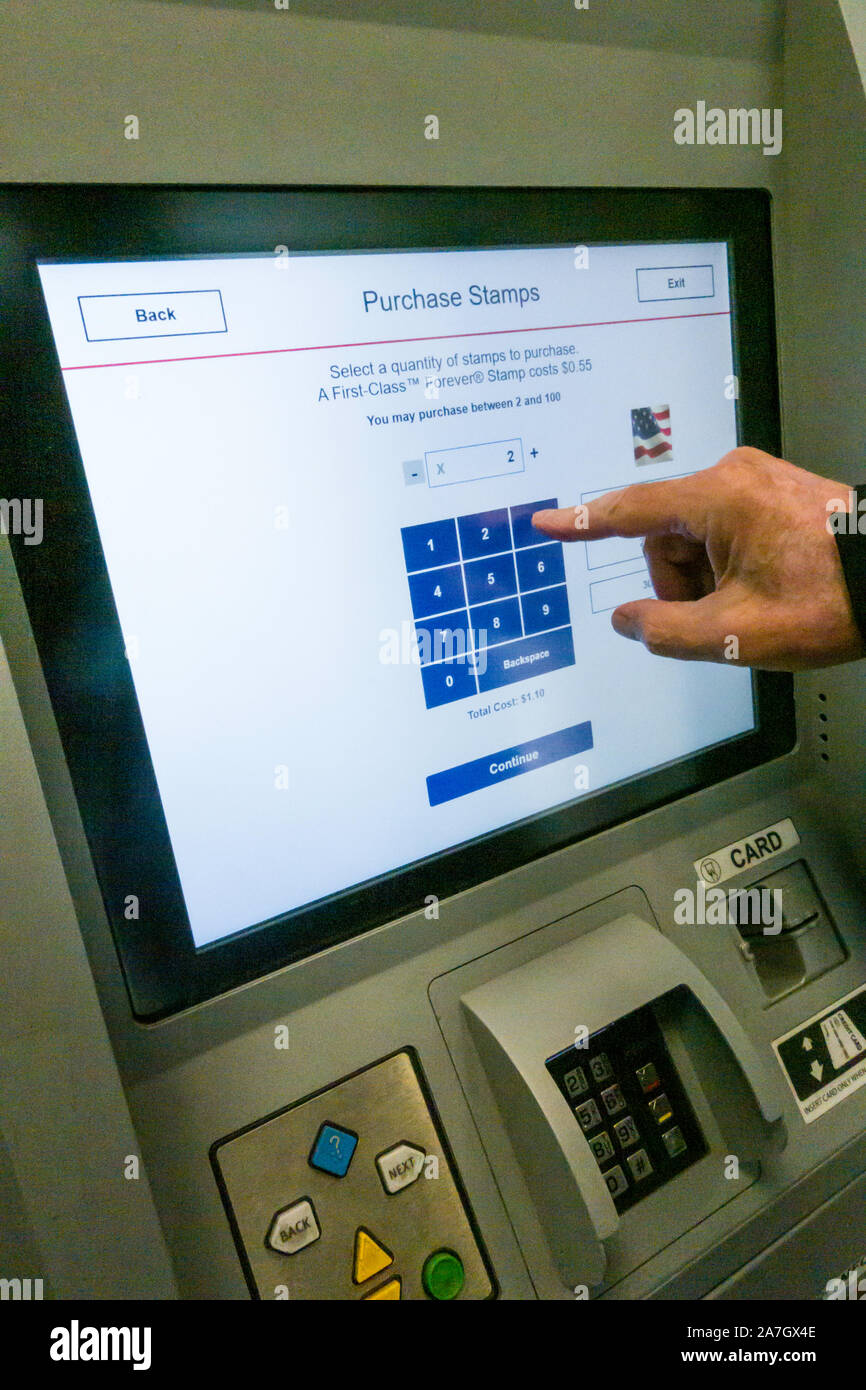 Automated Postal Center Kiosk, USPS, USA Stock Photo Alamy