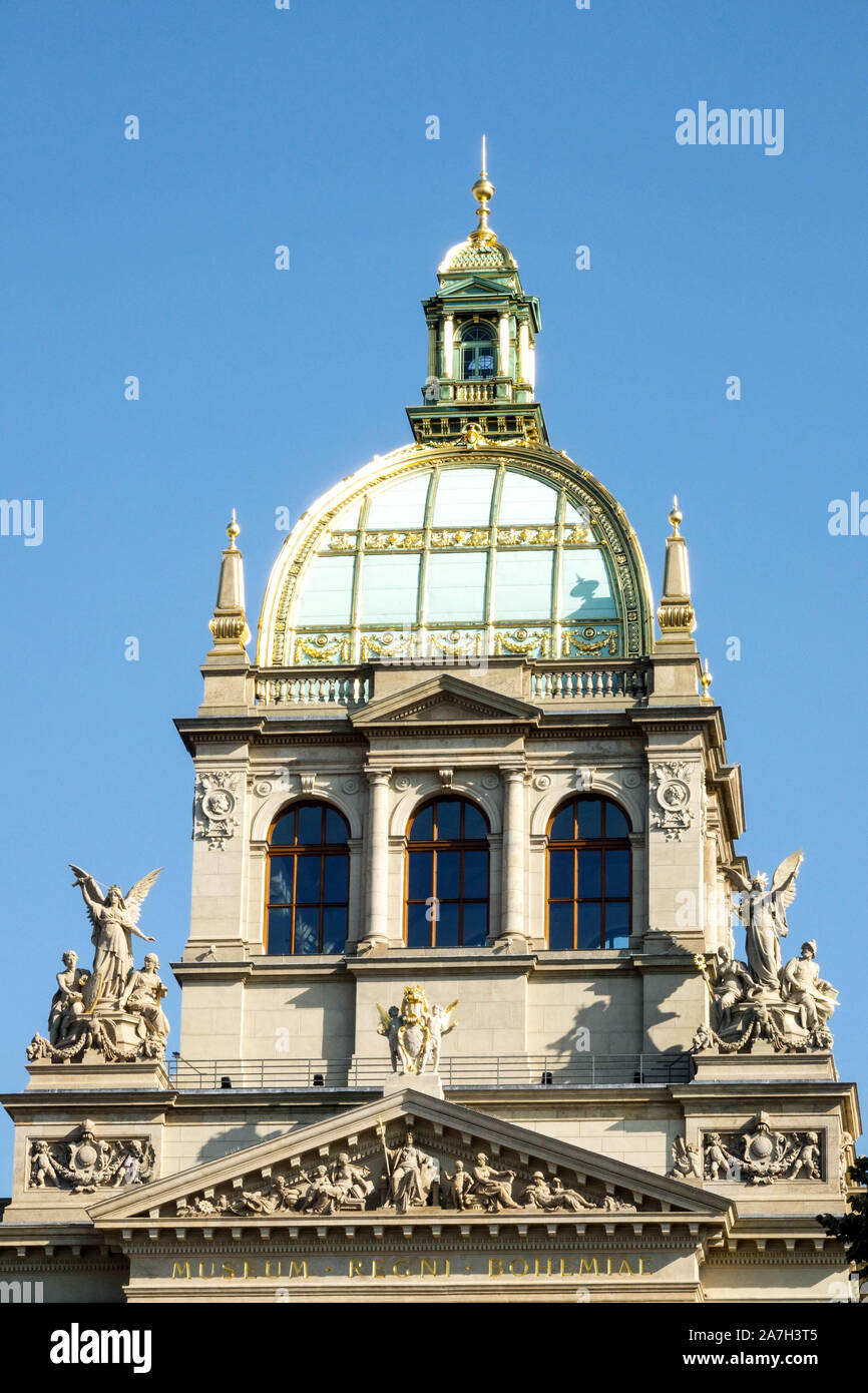 The main dome of the National Museum Prague Czech Republic Stock Photo