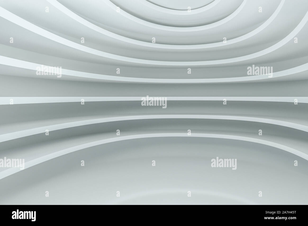 Round empty building with wide ground, 3d rendering. Computer digital ...
