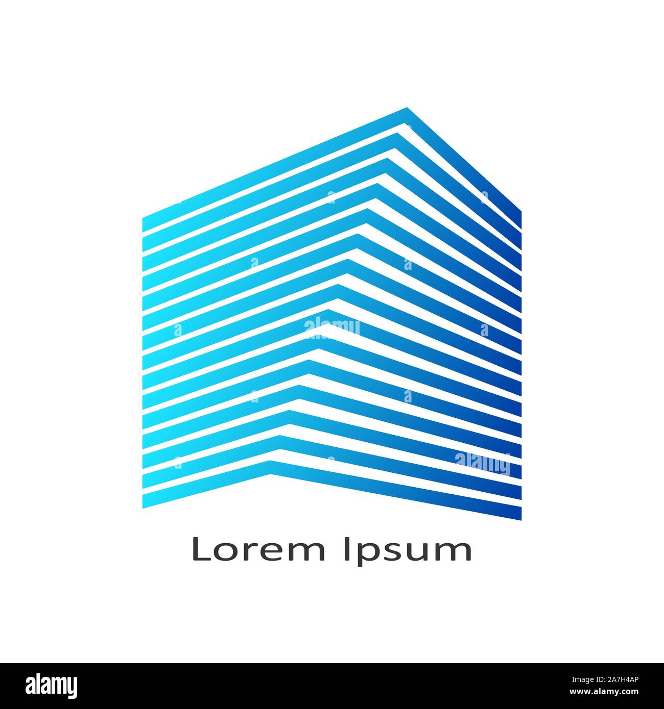Vector striped building logo. Abstract architecture logo. Lorem ipsum ...