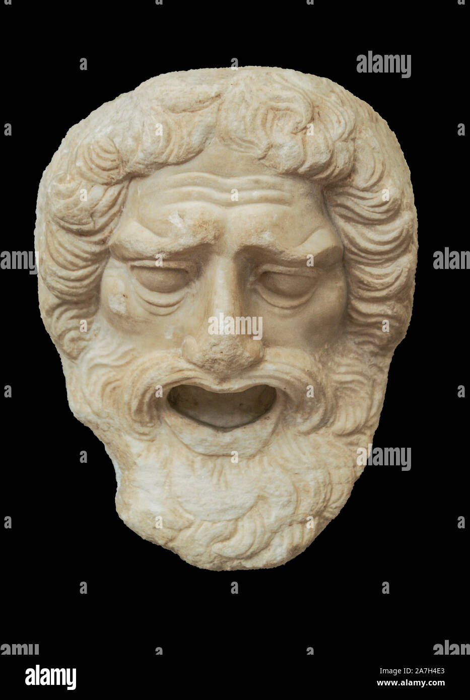 Greek Theatre Mask  - National Archaeological Museum, Athens Stock Photo