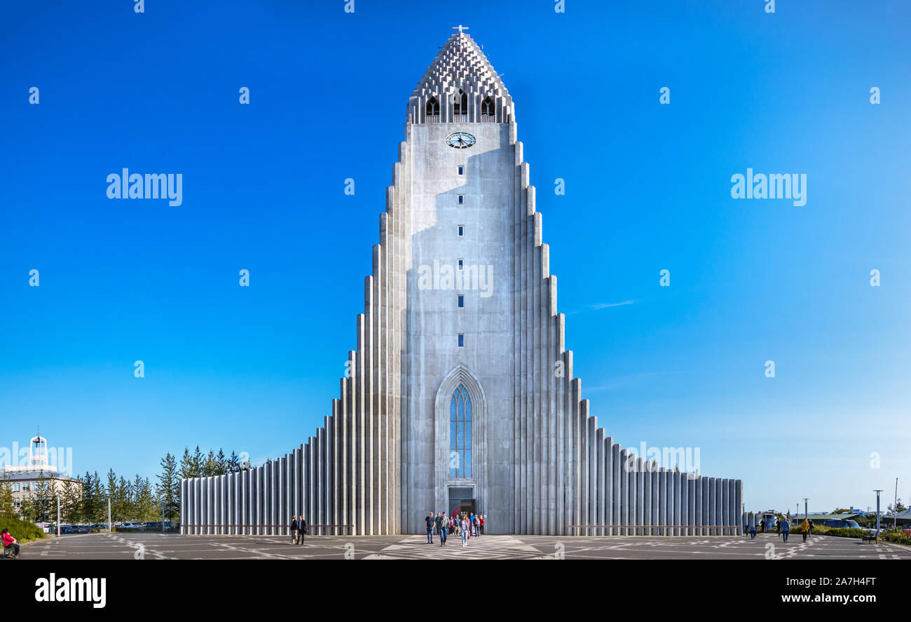 The Hallgrimskirkja cathedral in Reykjavik, Iceland. Stock Photo