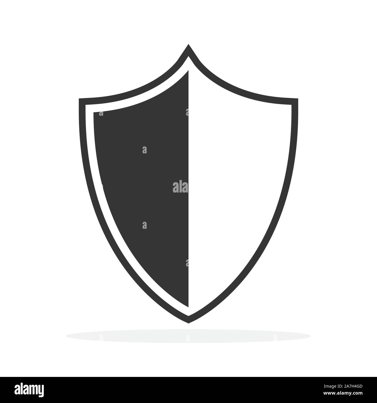 Shield icon isolated. Black vector shield icon. Shield in flat style ...