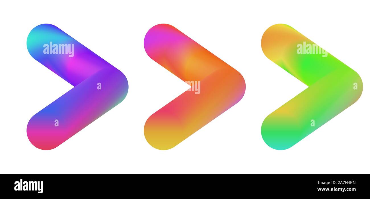 Set of colorful arrows. Arrow icon isolated. Color vector arrows to ...