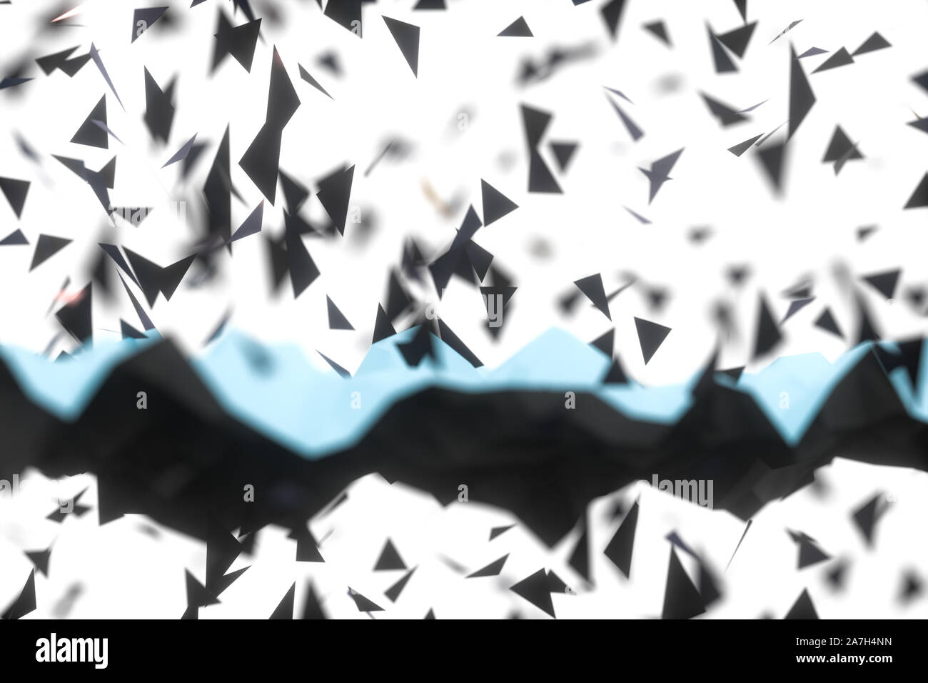 Triangular Surface Rendering Triangle surface plane with structure lines, 3d rendering. Computer ...