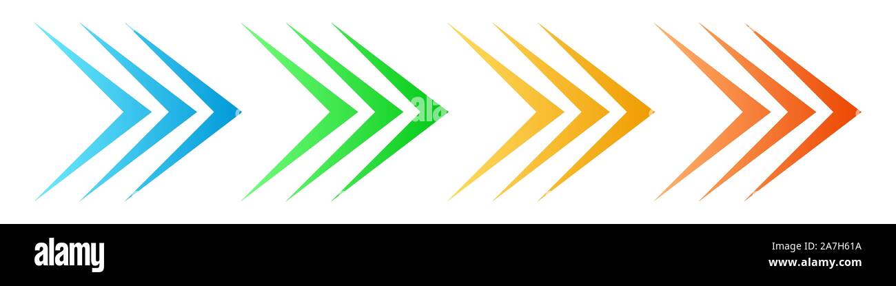 Set of colorful arrows. Arrow icon isolated. Color vector arrows to ...