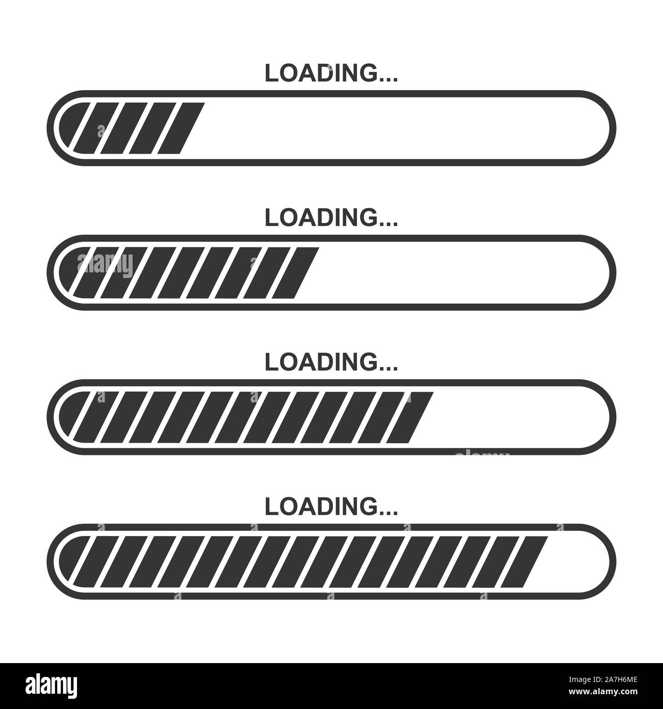 Set of vector loading icons. Flat progress loading bar isolated ...