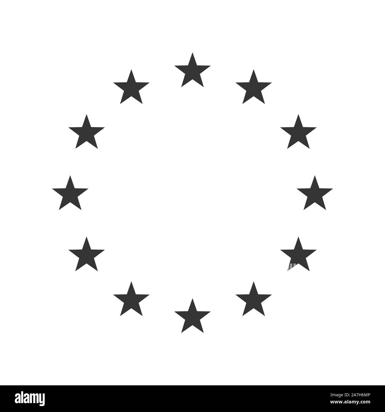 Vector Illustration of the EU flag stars. European Union icon isolated. The wreath of stars of EU. Stock Vector