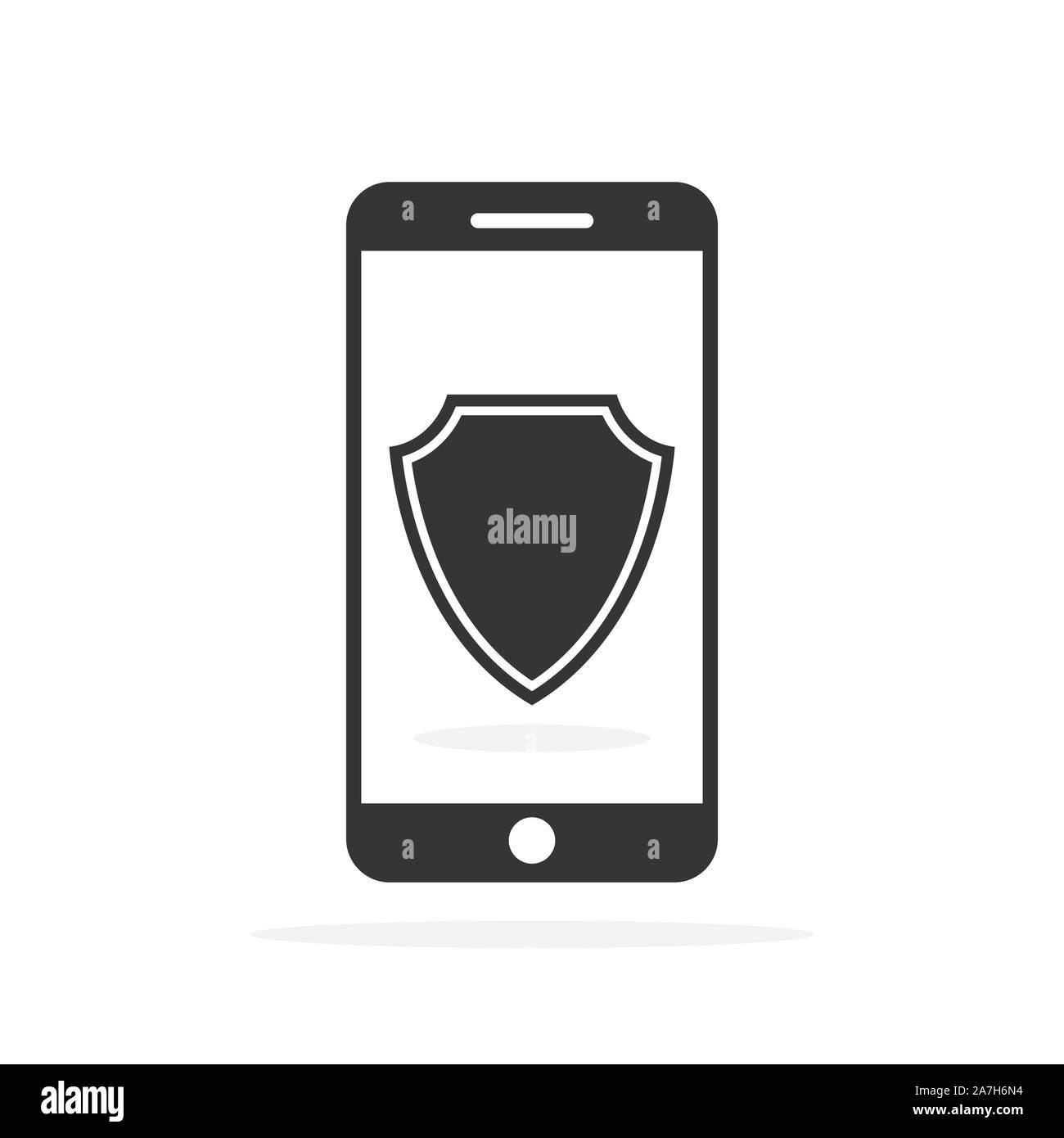 Mobile Security Shield Protection Smartphone Privacy Icon Stock Vector ...