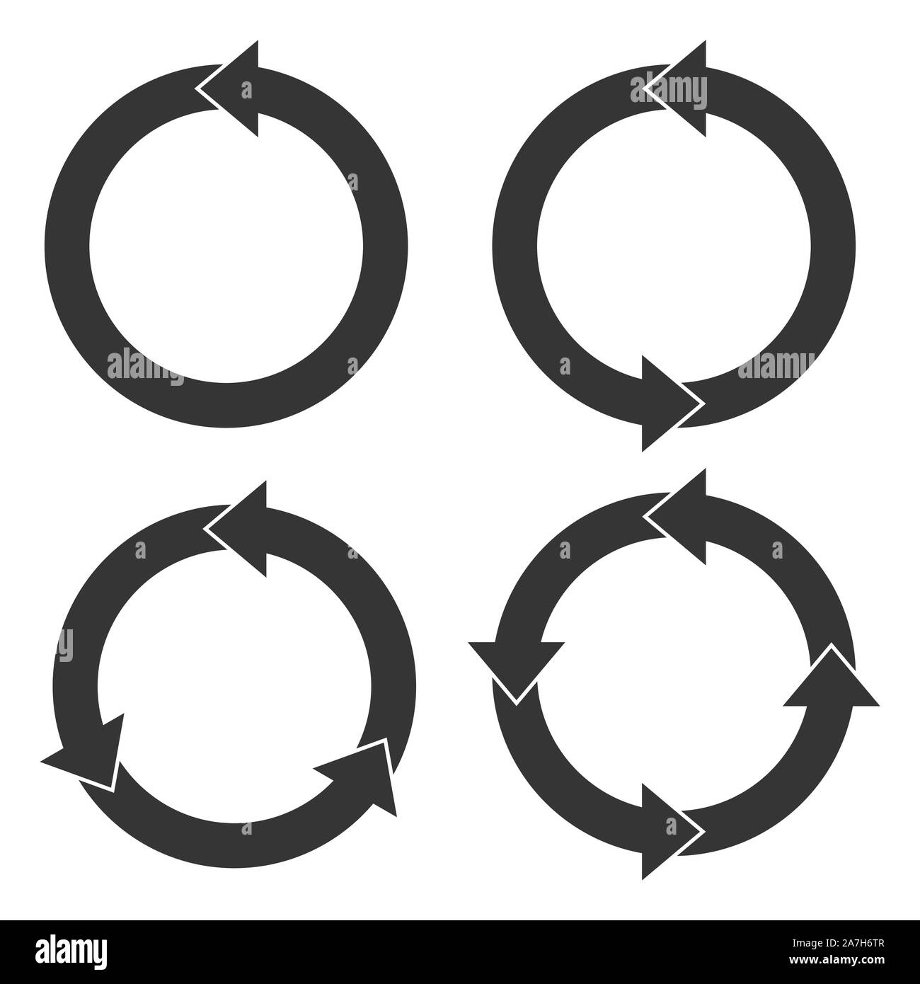 Set of circle arrows. Reload arros isolated. Black refresh vector arrow
