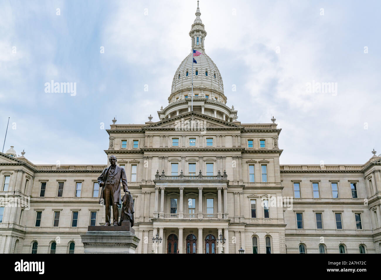 Exterior of the Michigan State Capitol Building in Lansing Stock Photo