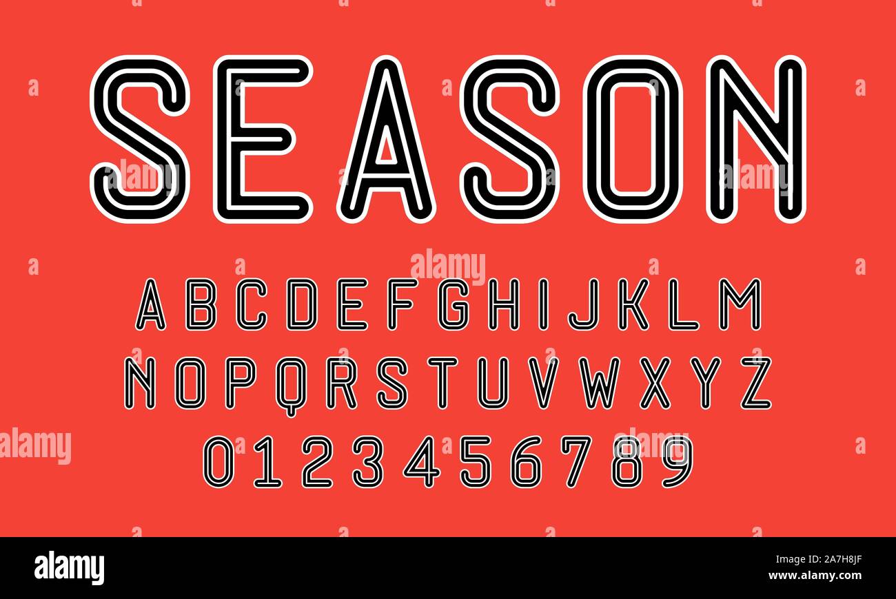 Set of alphabets font letters and numbers modern abstract design with ...