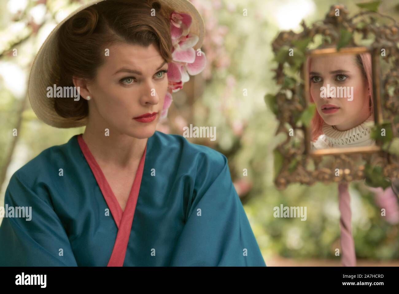 EMMA ROBERTS and MILLA JOVOVICH in PARADISE HILLS (2019), directed by