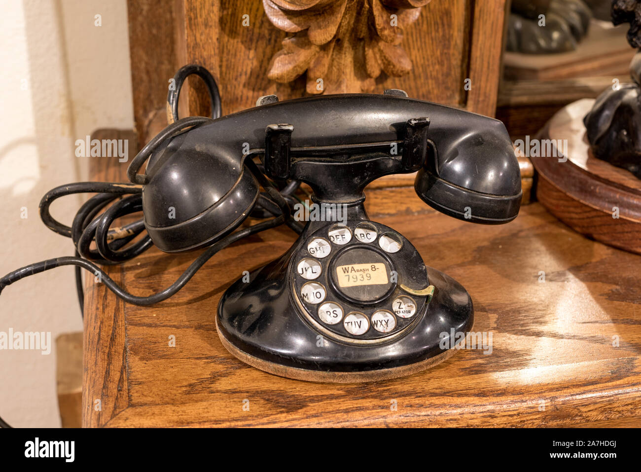 Vintage rotary dial phone, Pendleton, Oregon. Stock Photo