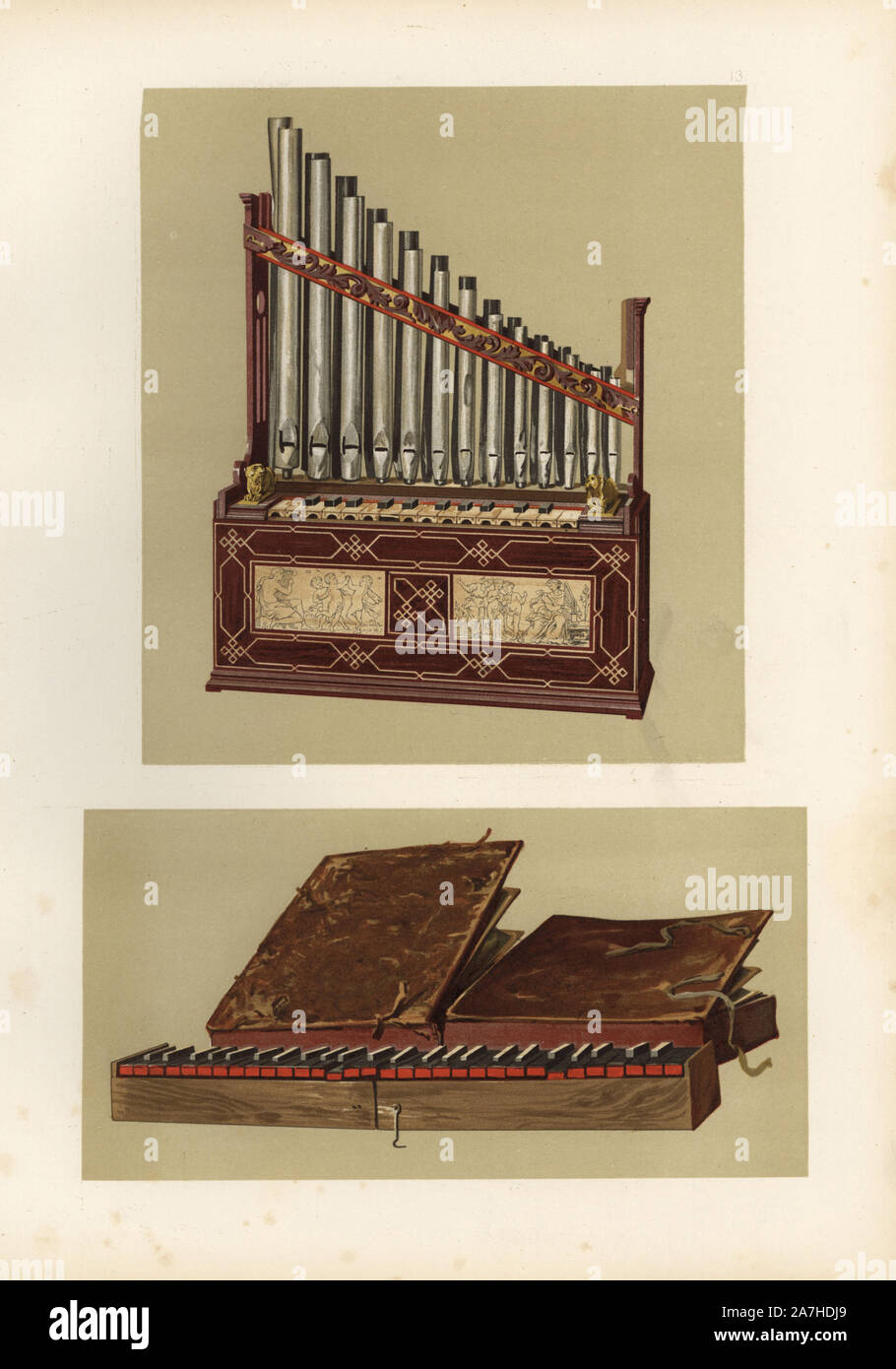 Portable organ and extremely rare Bible regal (harmonium