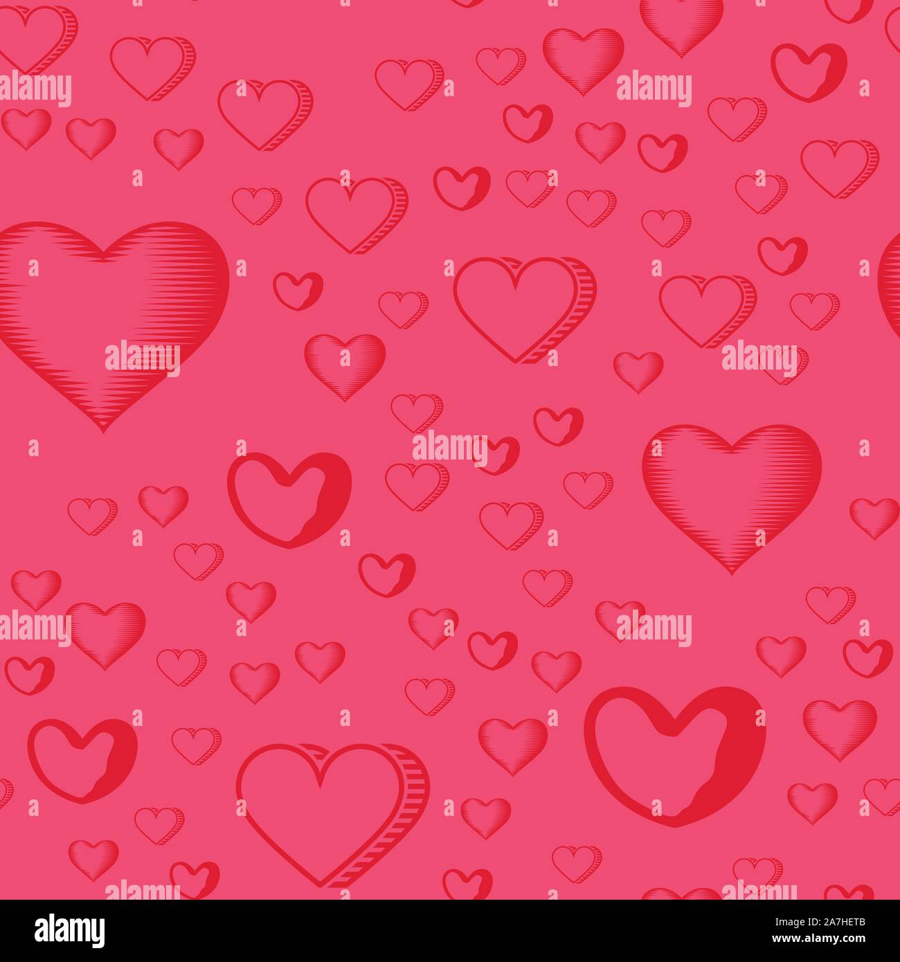 Valentines Day seamless pattern with red hearts sprayed for background ...