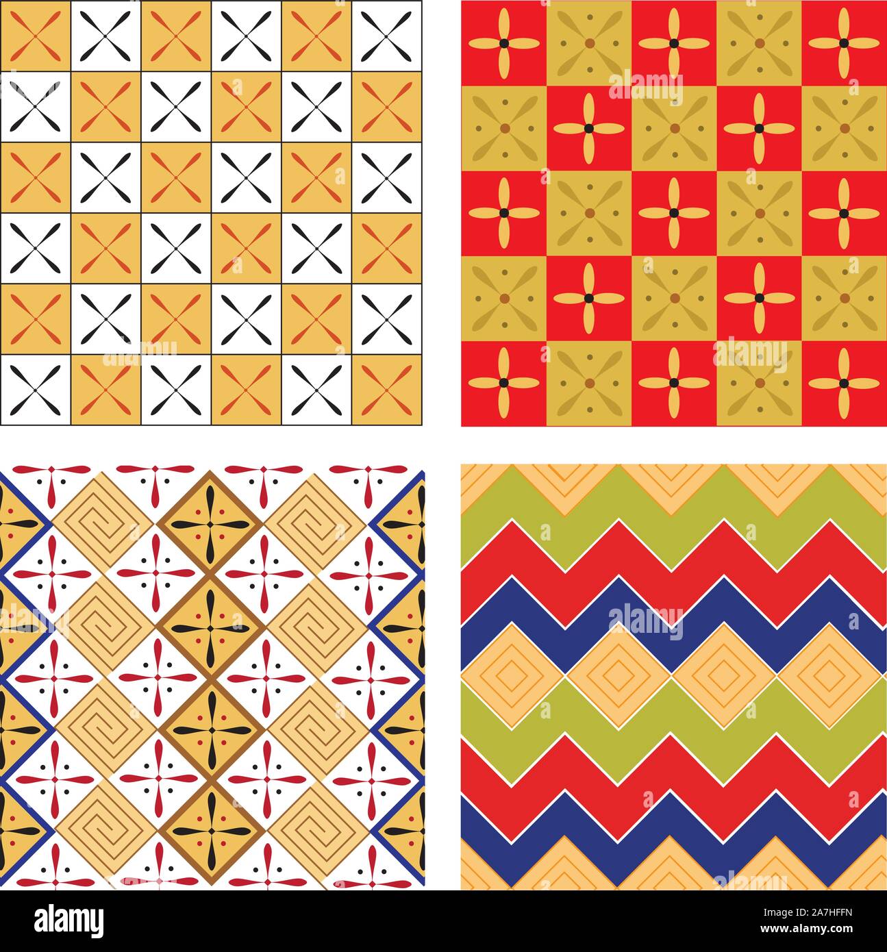 Egypt Filling Patterns. Egyptian National Ornament Decoration. Stock Vector