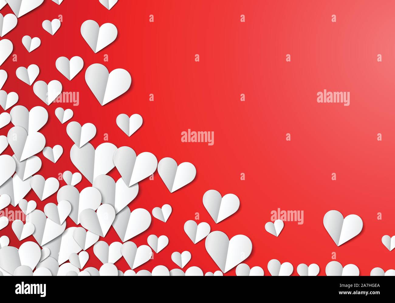 Valentines Day card with cut paper hearts Stock Vector Image & Art - Alamy