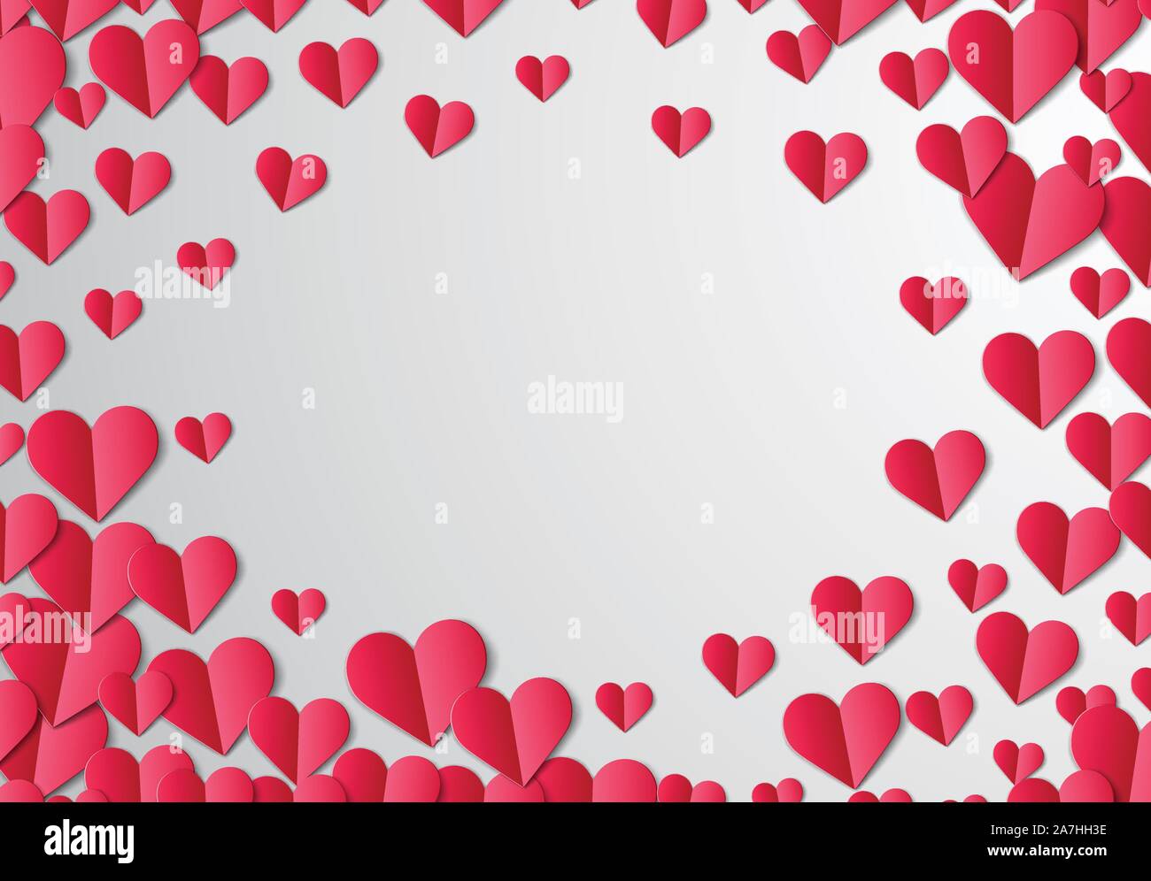 Valentines Day card with cut paper hearts Stock Vector Image & Art - Alamy