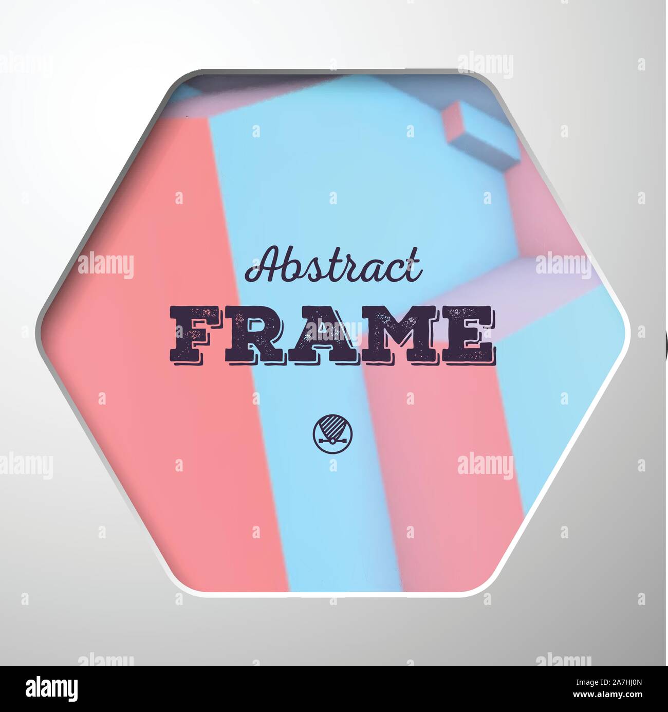 Abstract frame with rose quartz and serenity cubes Stock Vector