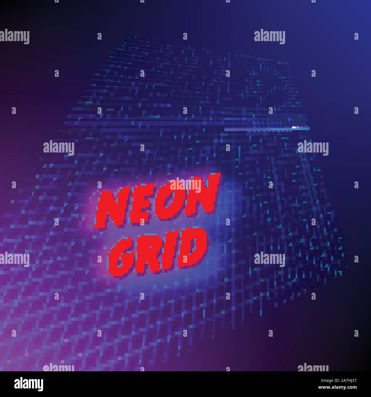 Bright neon grid lines glowing background with 80s style Stock Vector ...