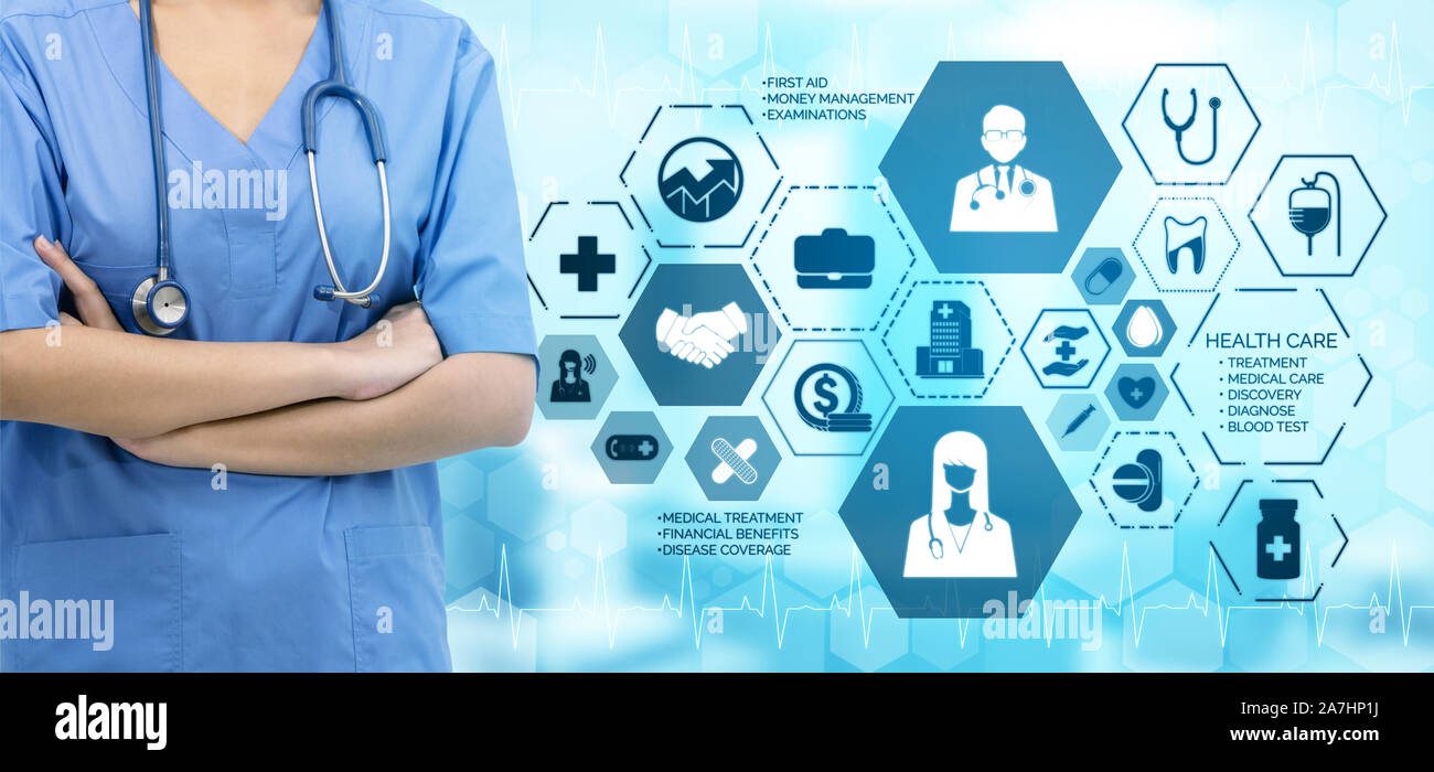 Medical Healthcare Concept Doctor In Hospital With Digital