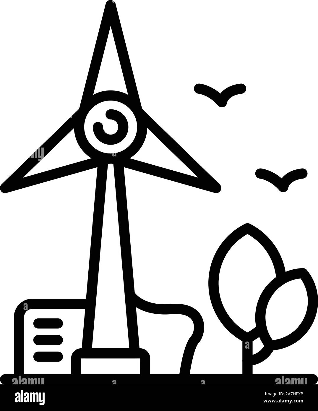 Eco wind turbine icon, outline style Stock Vector Image & Art - Alamy