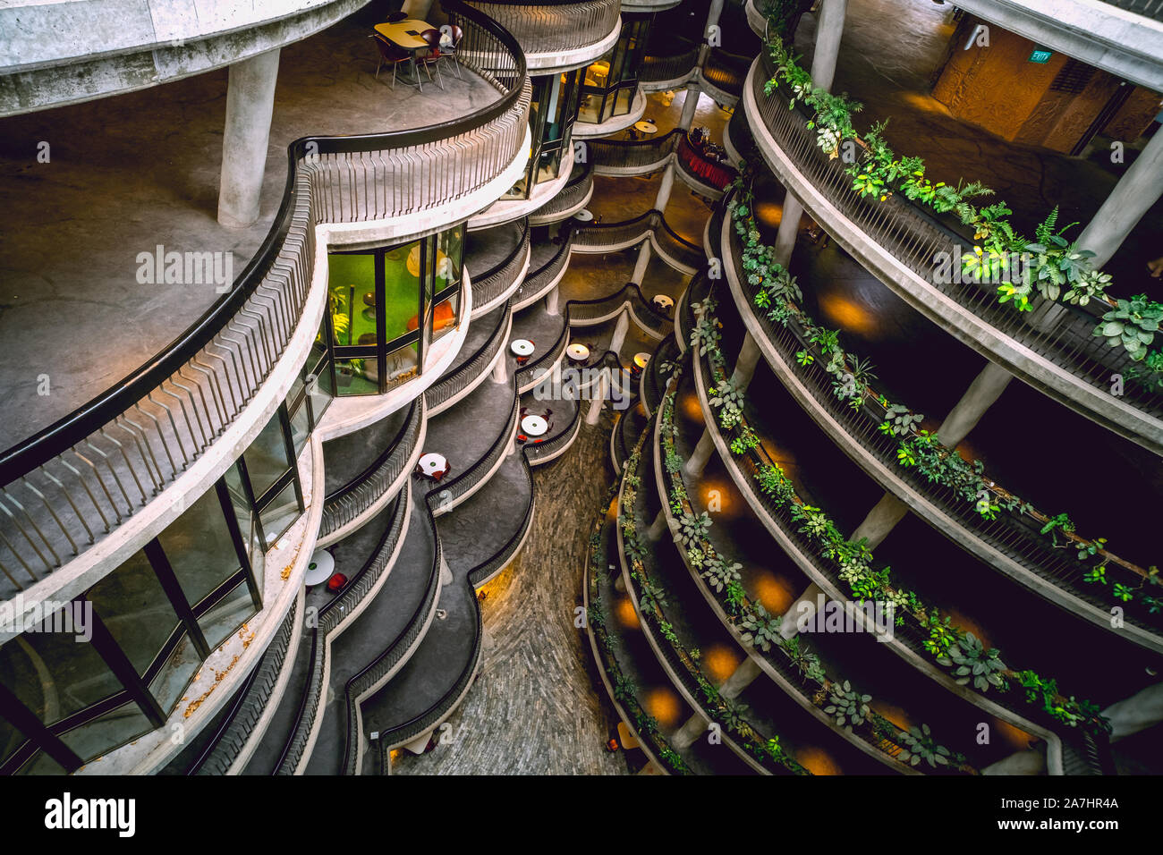 The Hive is an architectural marvel of Singapore, a learning hub of the Nanyang Technological University. Stock Photo