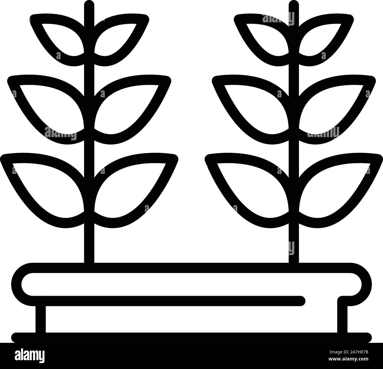 Window plant pot icon, outline style Stock Vector