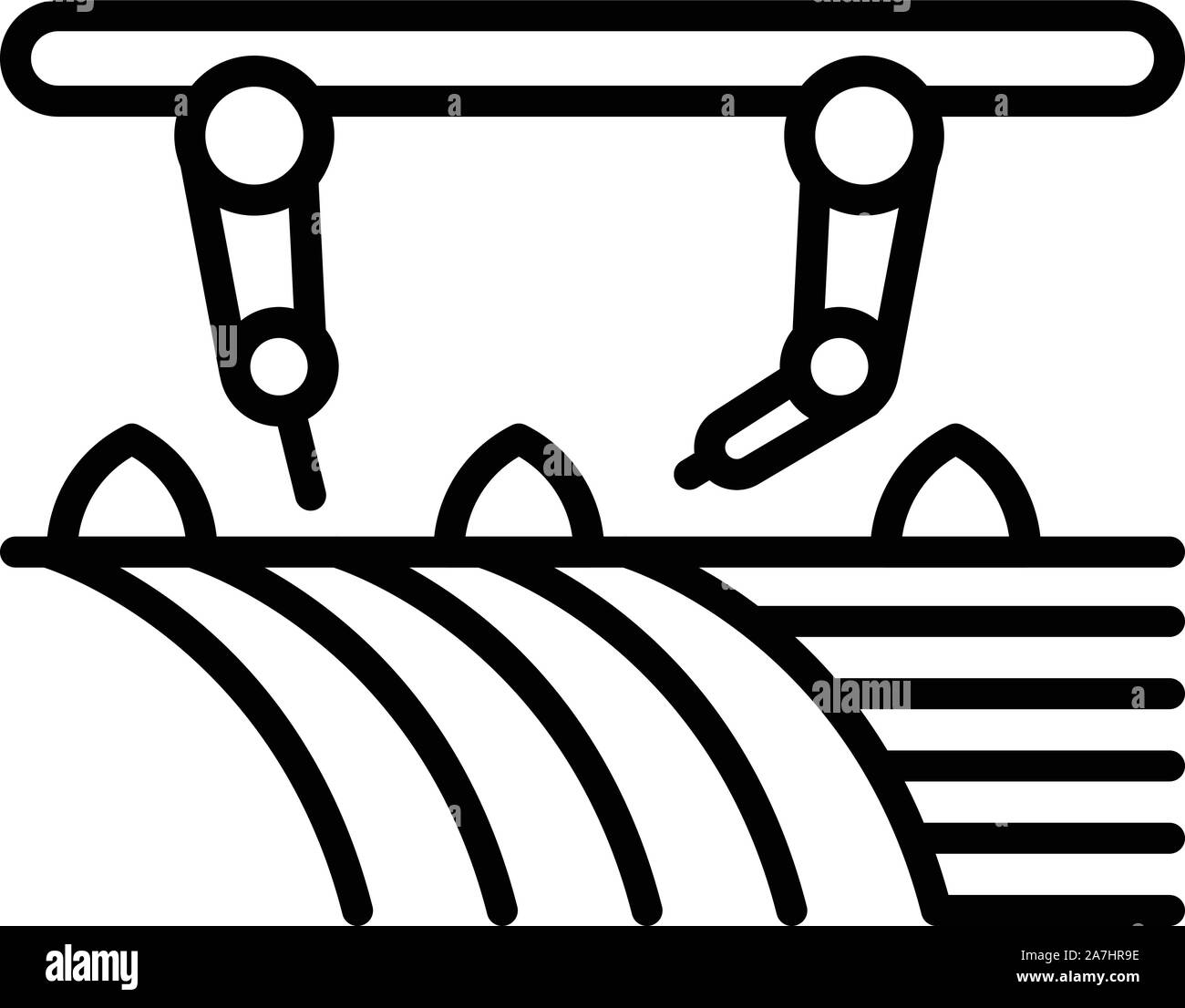 Modern field robot icon, outline style Stock Vector Image & Art - Alamy
