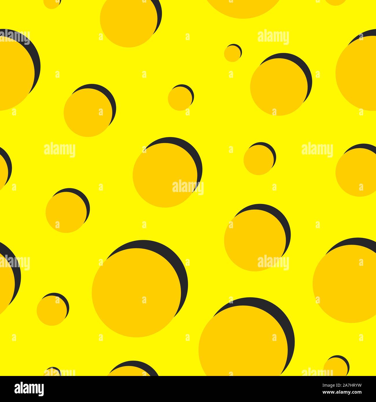 Circle seamless pattern for textile, repeat geometric background, abstract round print, vector yellow texture Stock Vector