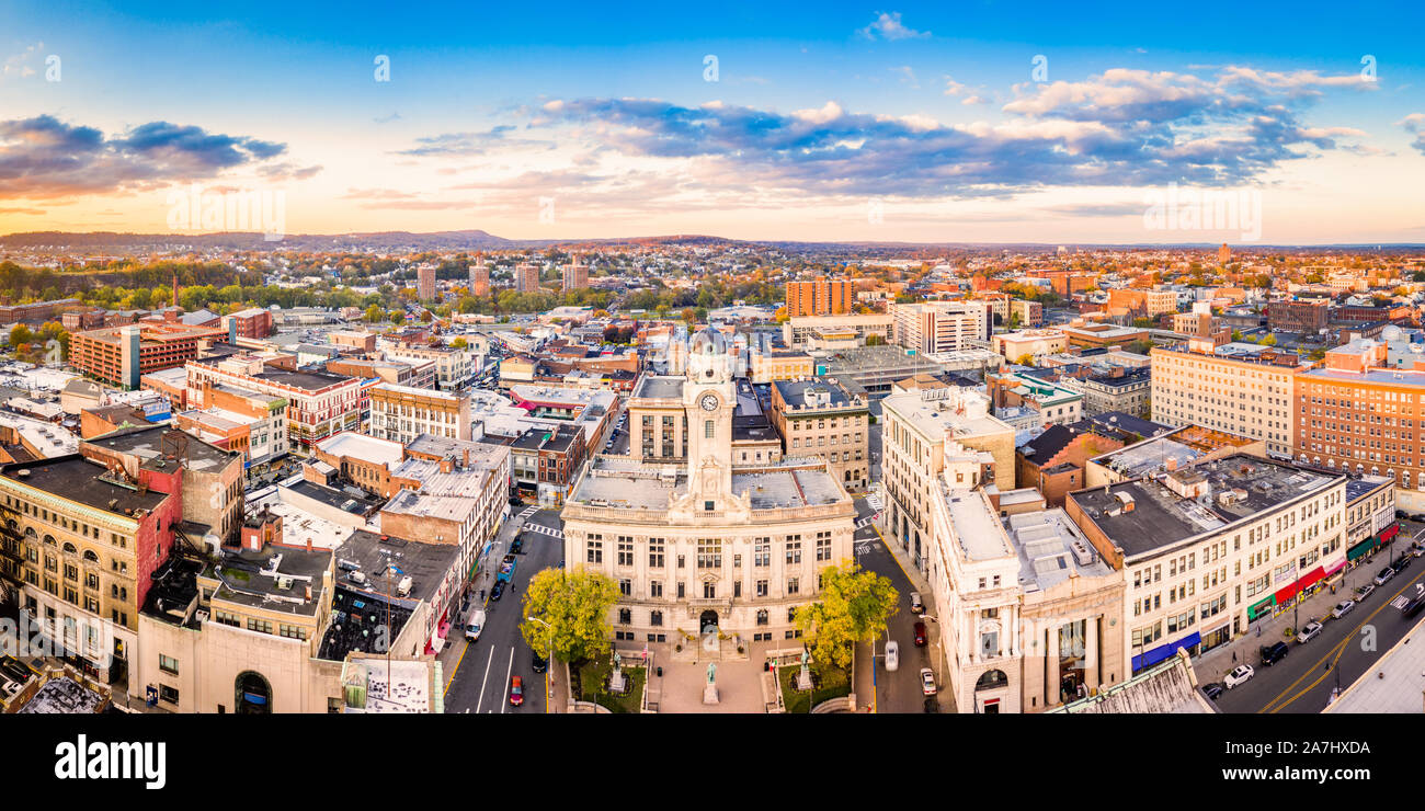Aerial cityscape of Paterson, New Jersey Stock Photo