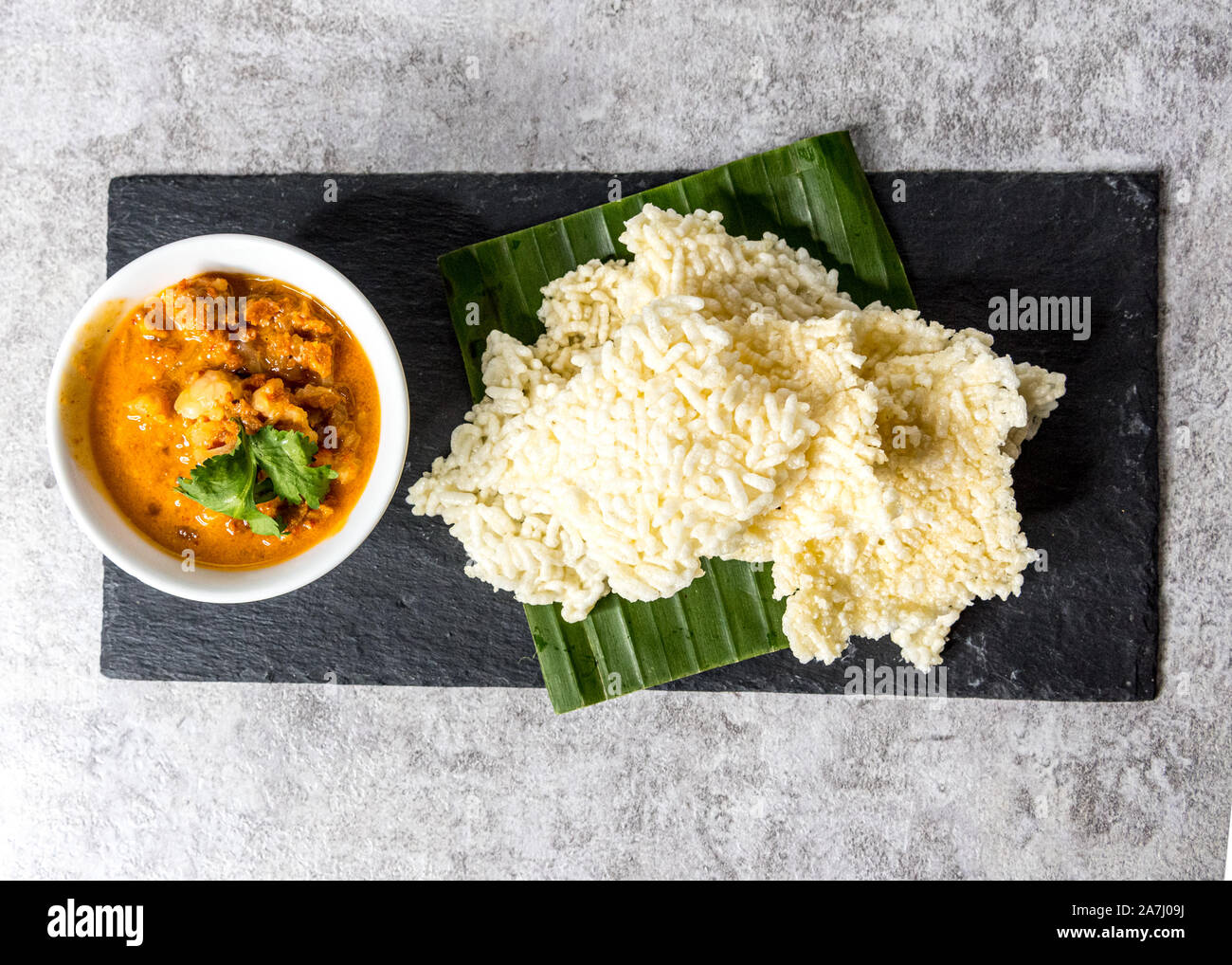 Crispy Rice cakes served with pork dipping, Kao Tung Na Tang Thai food ...