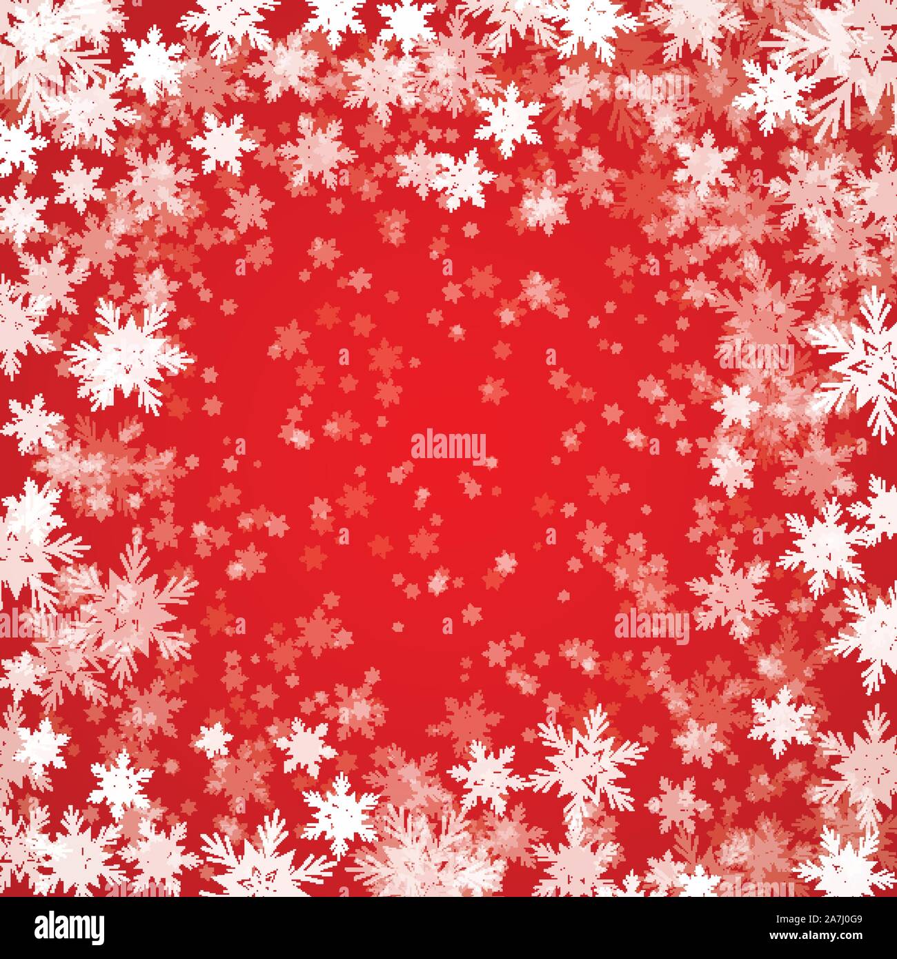 Christmas background of snowflakes in red colors Stock Vector