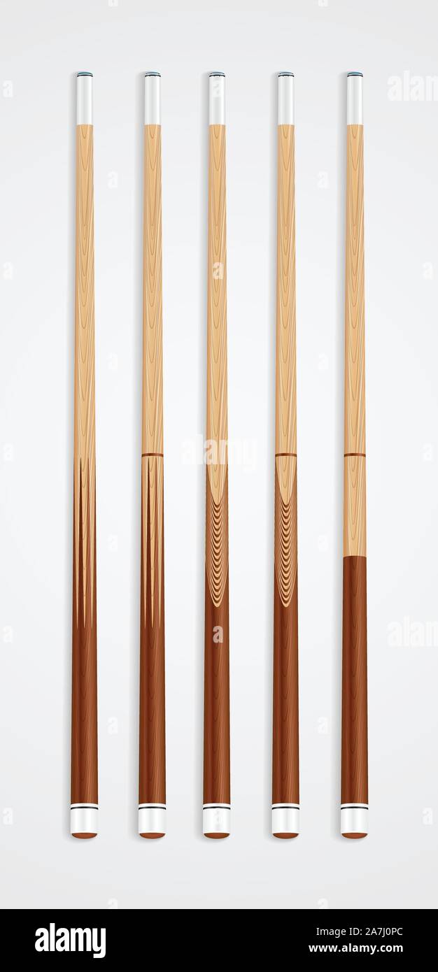 Billiard cue sticks on white background Stock Vector Image & Art Alamy